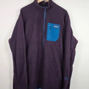 Patagonia Mens R1 Air Zip Neck Pullover Size XXL Obsidian Plum 40245